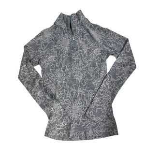Smartwool Gray Floral Half-Zip Base Layer